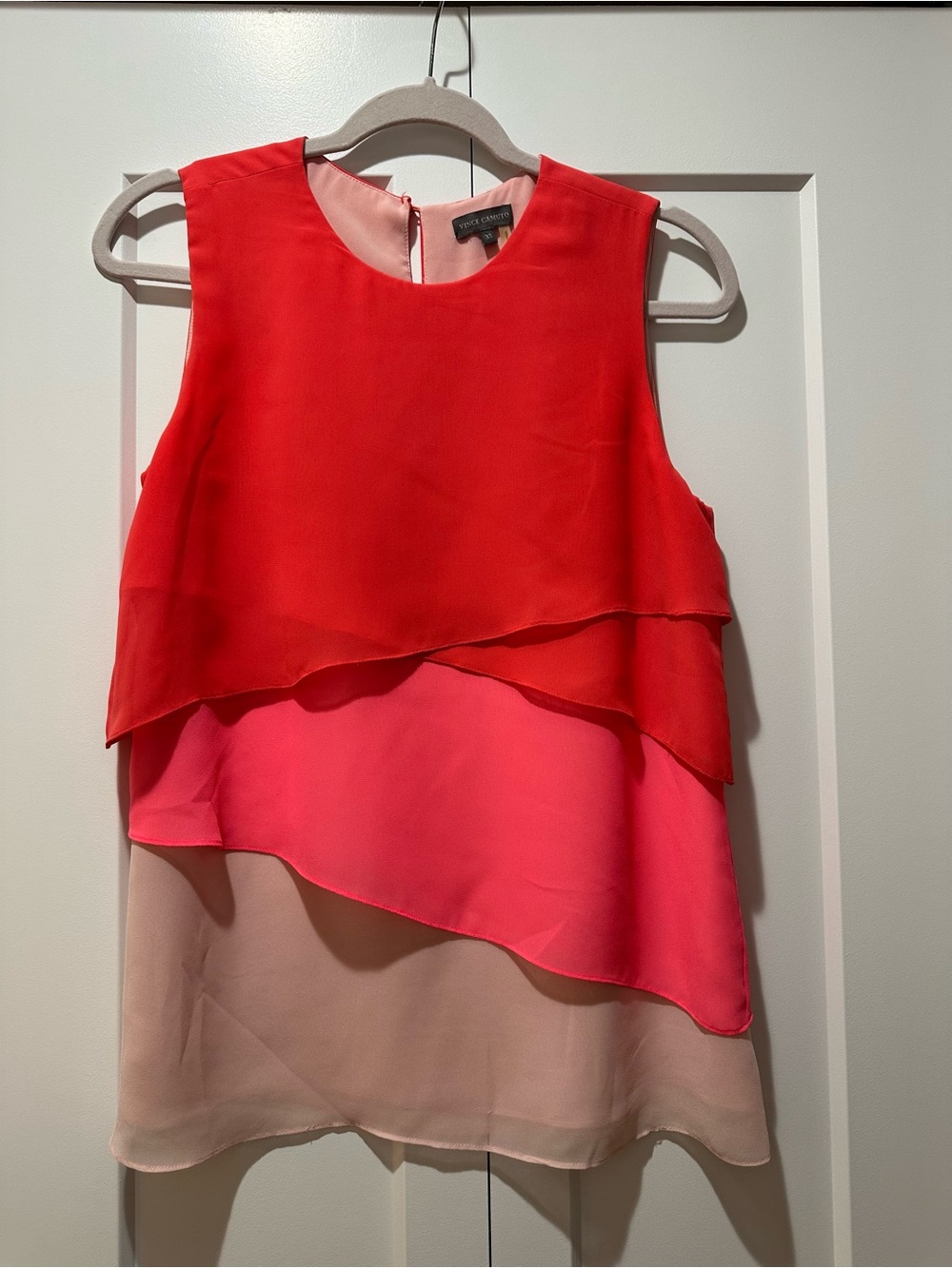 Vince Camuto Red, Pink, Layered Sleeveless Top